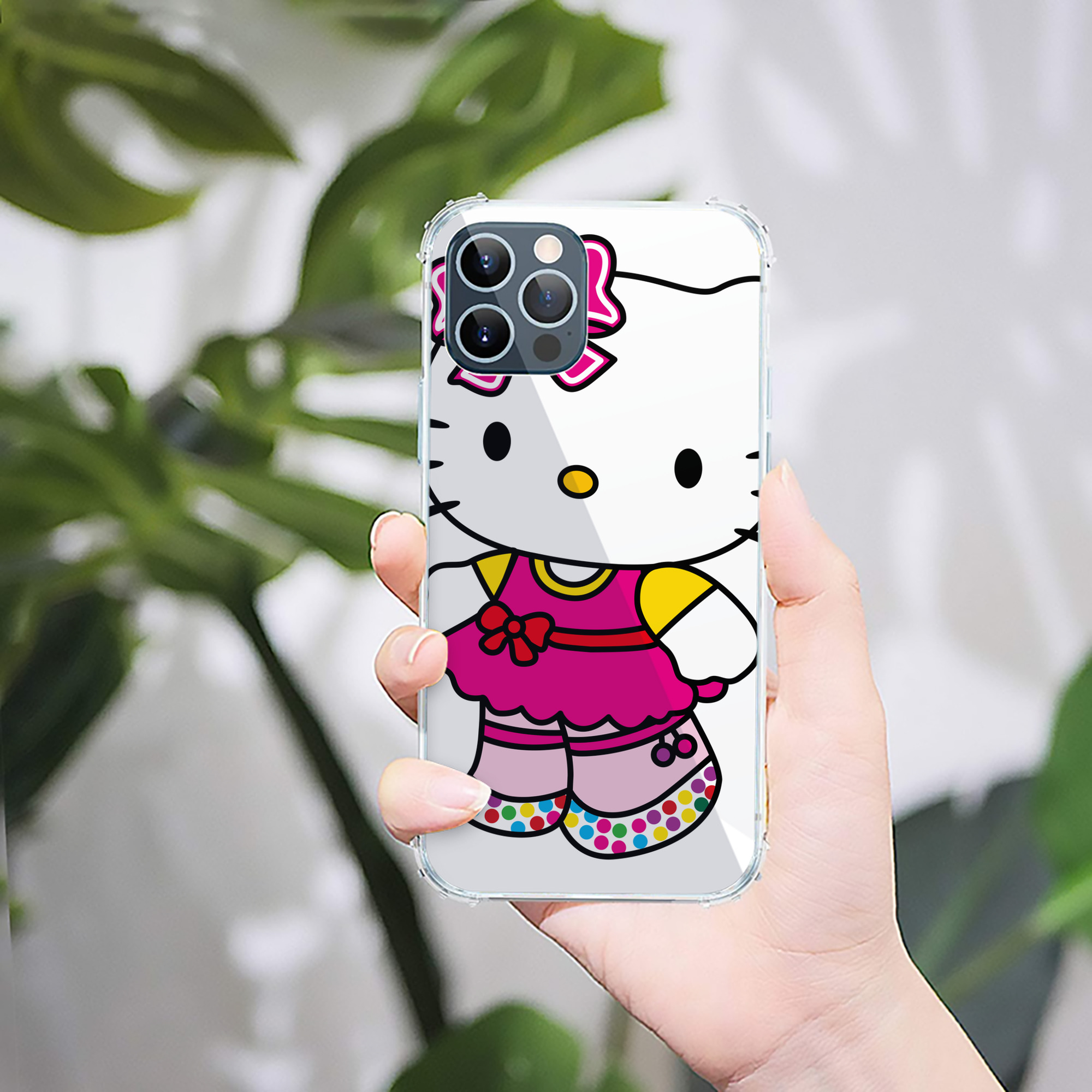 （画像用） Hello Kitty ハローキティ 【iPhone 12シリーズ対応】透明スマホケース（クリアソフトケース）